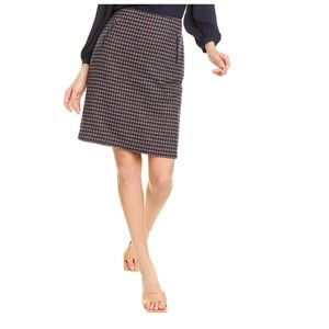 J. McLaughlin Kenmare Navy and camel houndstooth  skirt